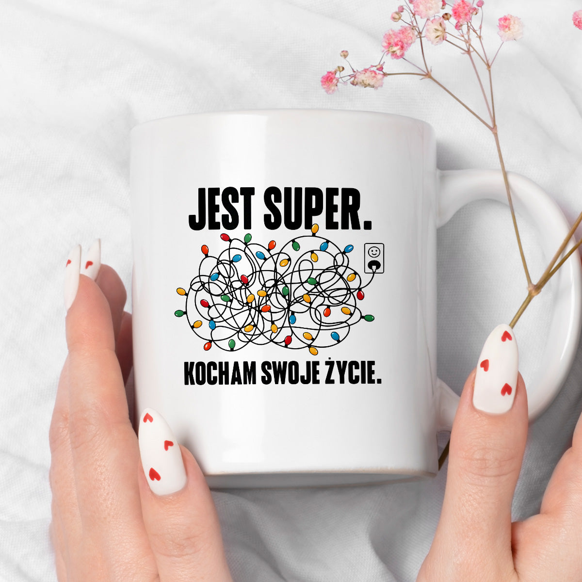 Kubek świąteczny "Jest super. Kocham swoje życie."