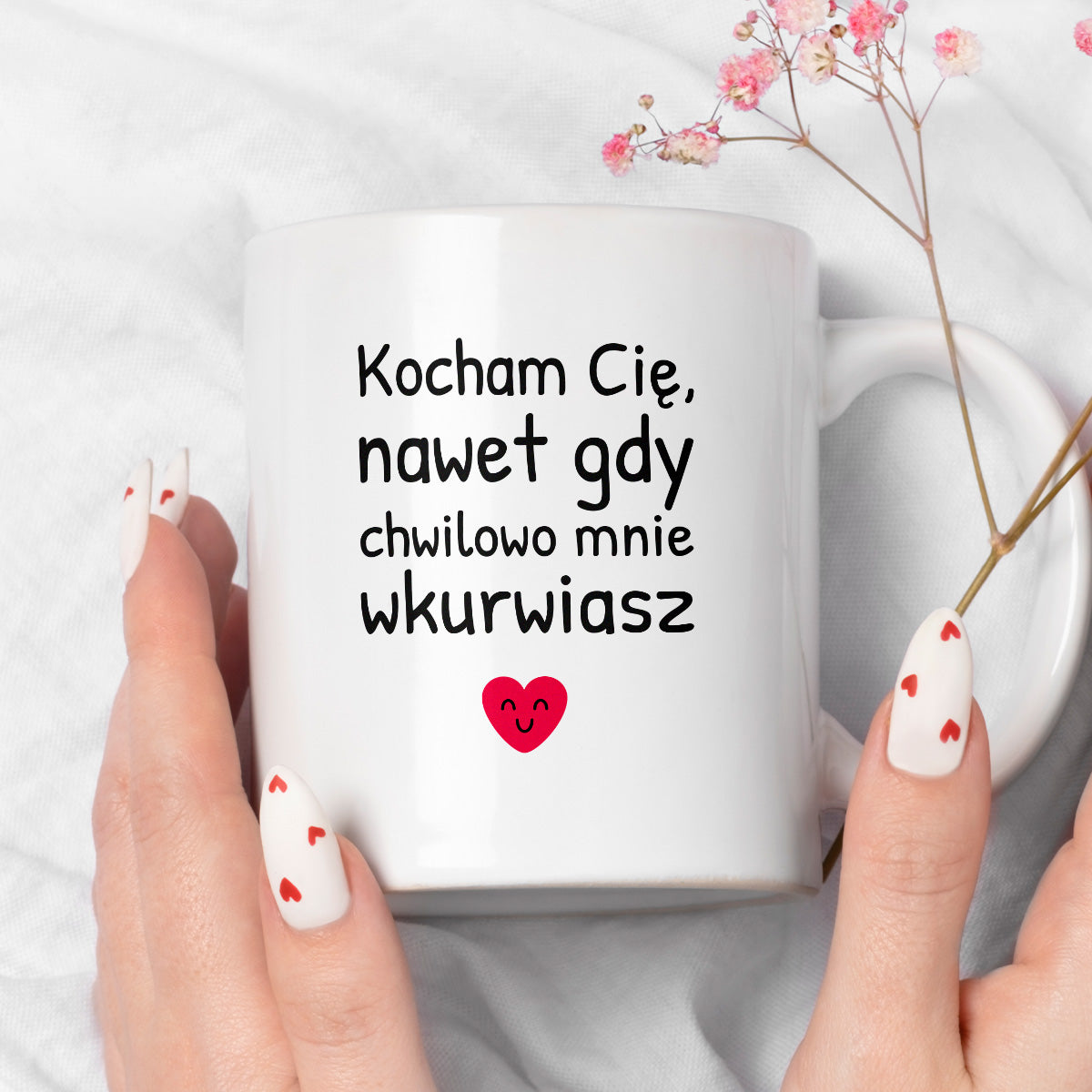 Kubek z nadrukiem - "Kocham Cię, nawet gdy chwilowo mnie wkurwiasz"