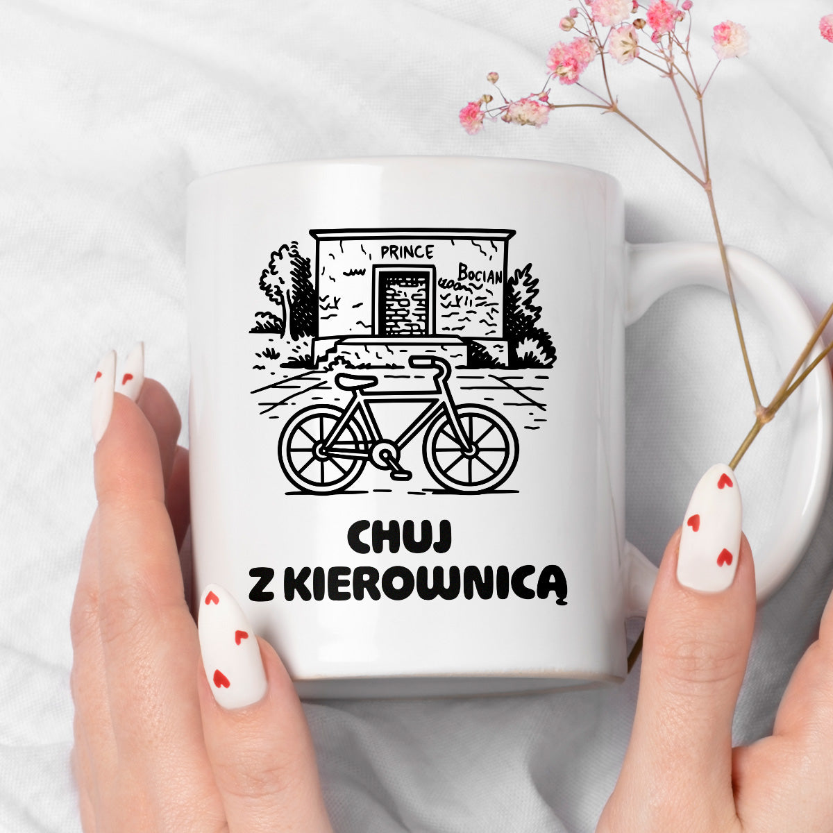 Kubek z nadrukiem - HITY POLSKIEGO INTERNETU - PAWEŁ JUMPER - "Chuj z kierownicą"