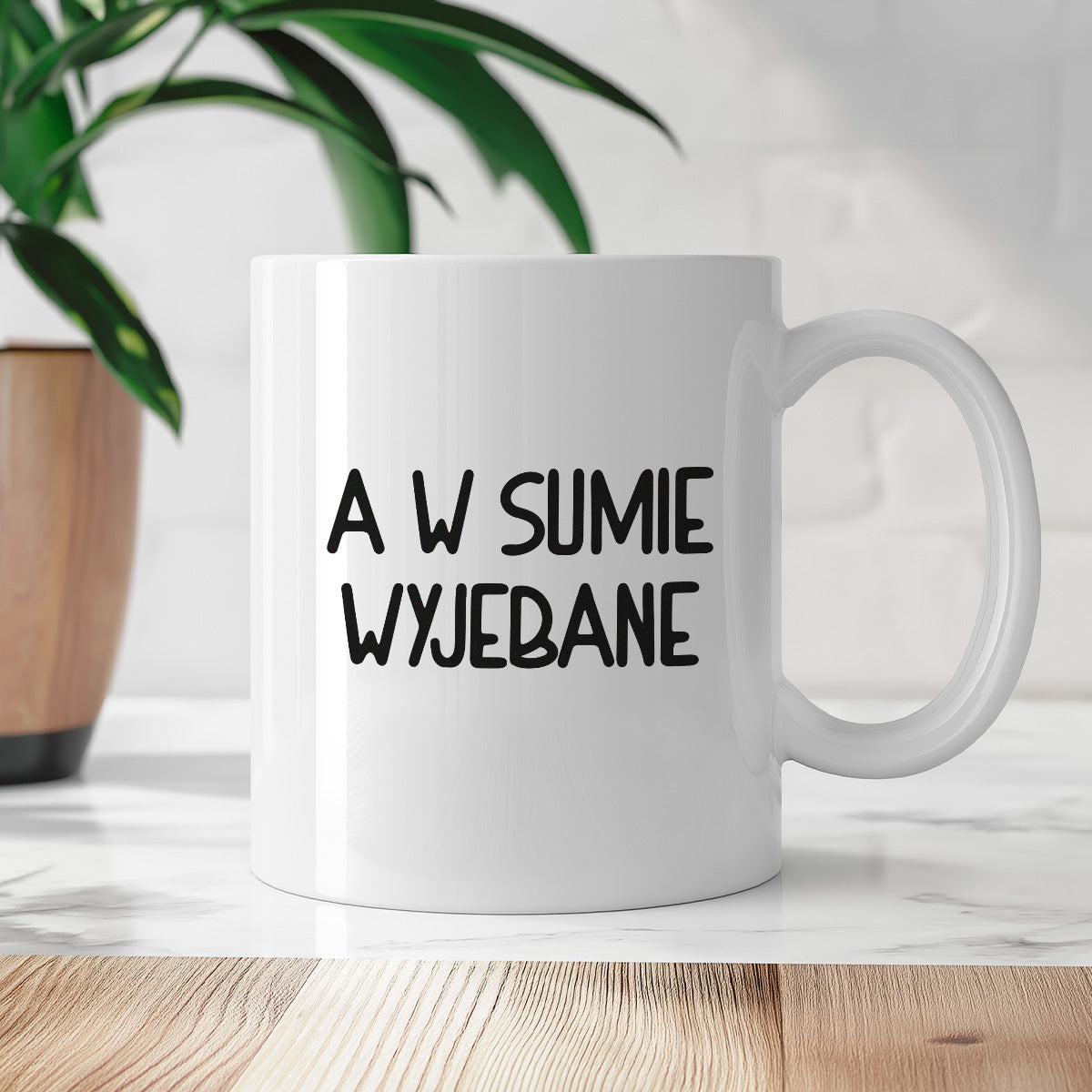 Kubek z nadrukiem "A w sumie wyjebane"