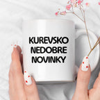 Kubek z nadrukiem - "kurevsko nedobre novinky"