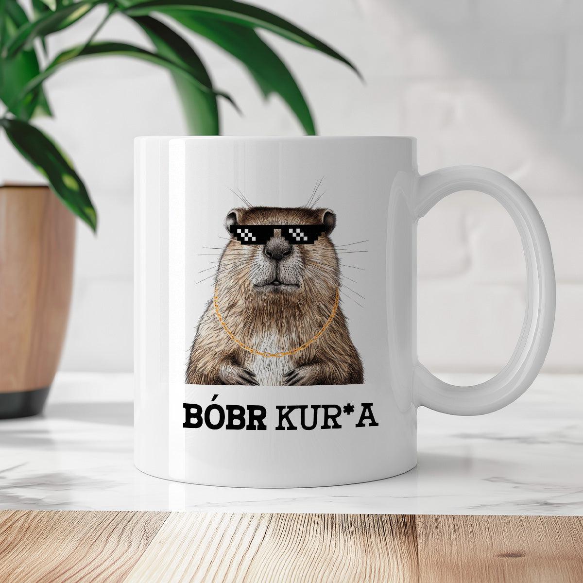 Kubek z nadrukiem "Bóbr kur*a"
