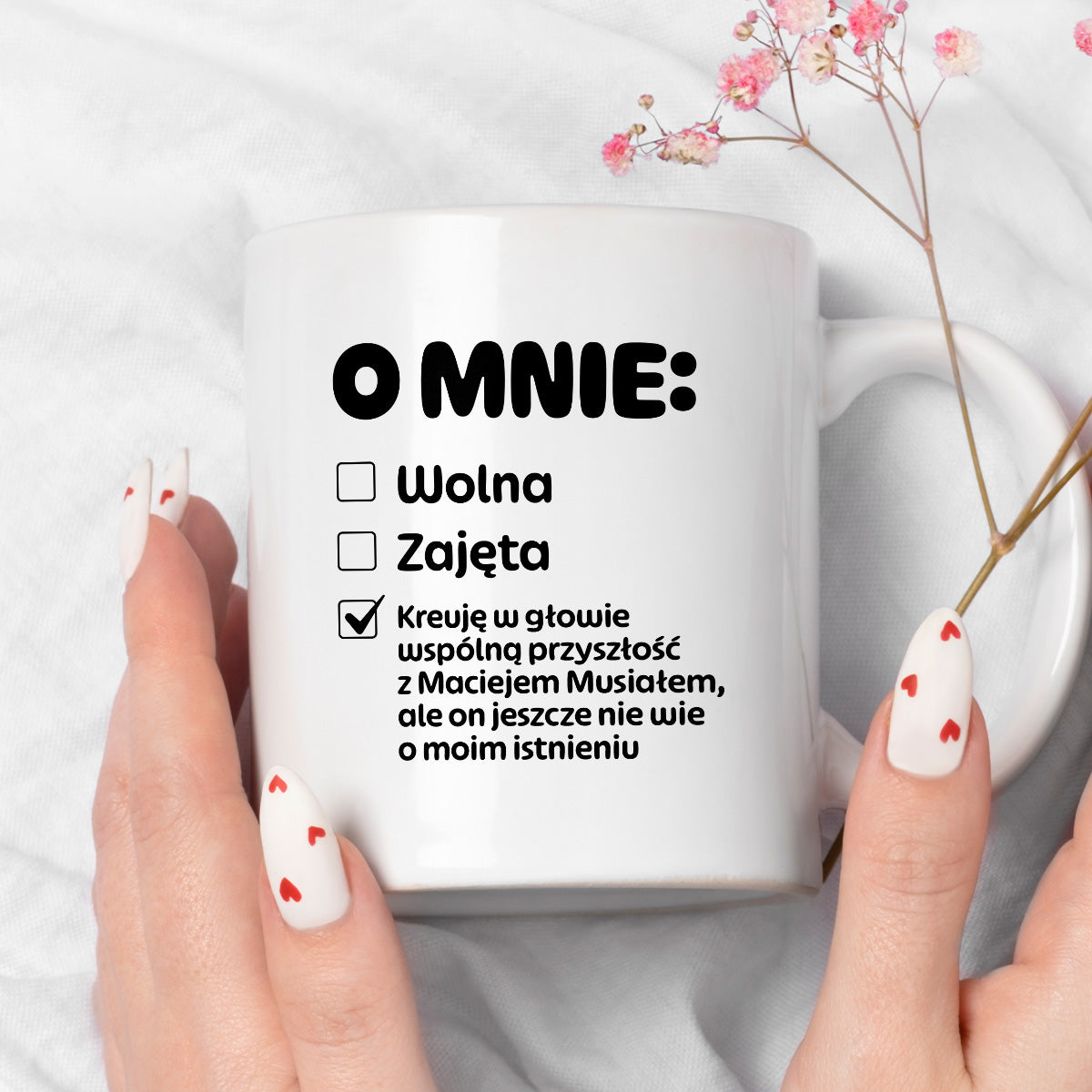 Kubek z nadrukiem "Mój status"