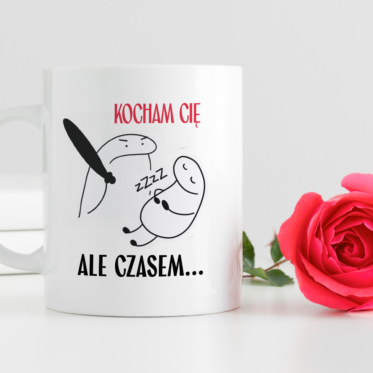 Kubek z nadrukiem "Kocham Cię, ale czasem..." - WALENTYNKI