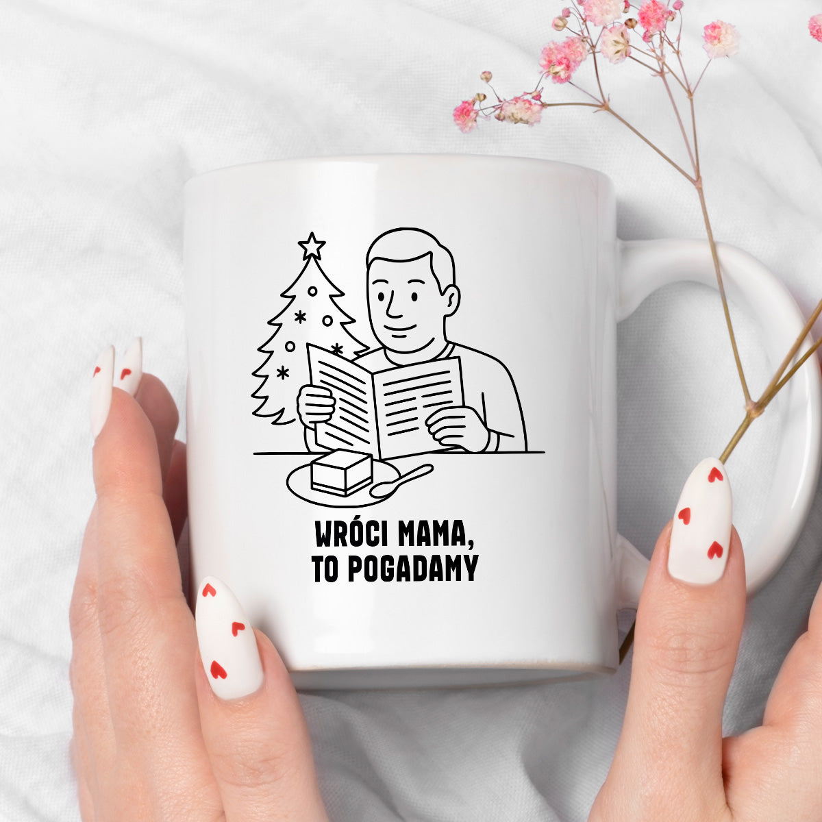 Kubek świąteczny z cytatem TATY - "Wróci mama, to pogadamy"