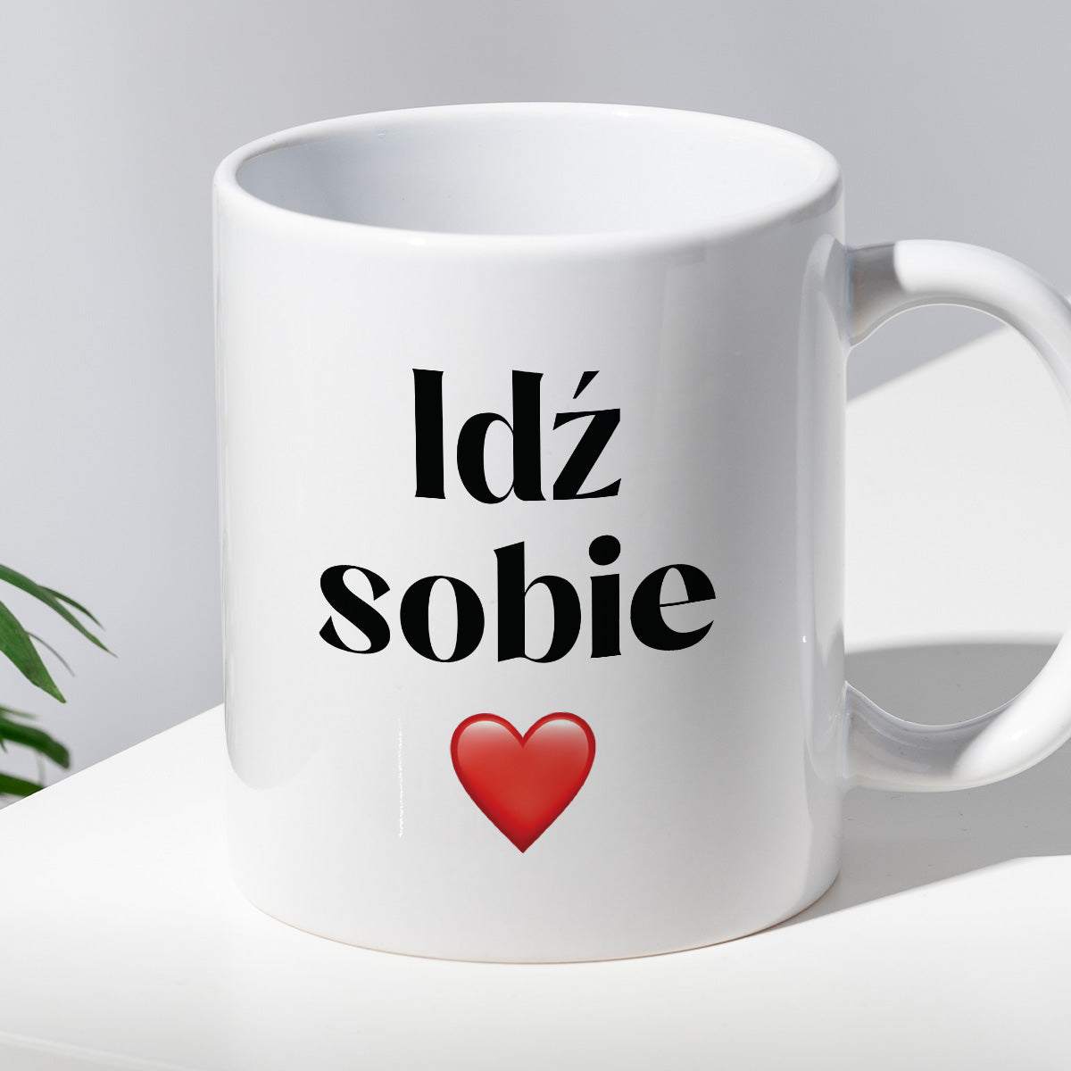 Kubek z nadrukiem "Idź sobie"