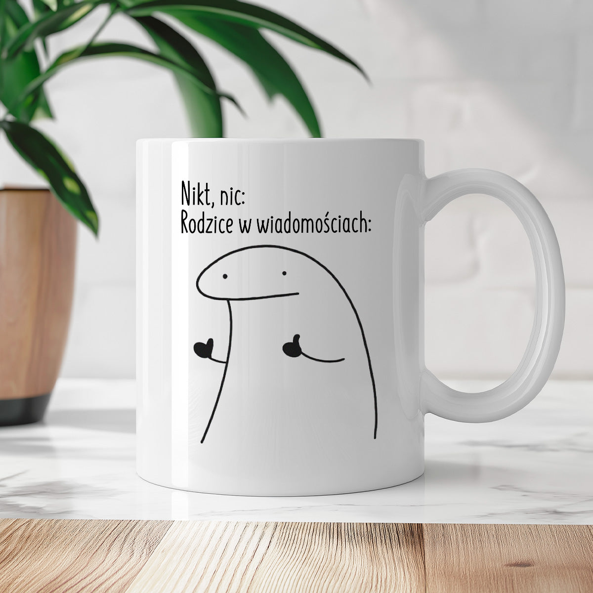 Kubek z nadrukiem "Nikt, nic: Rodzice w wiadomościach:"