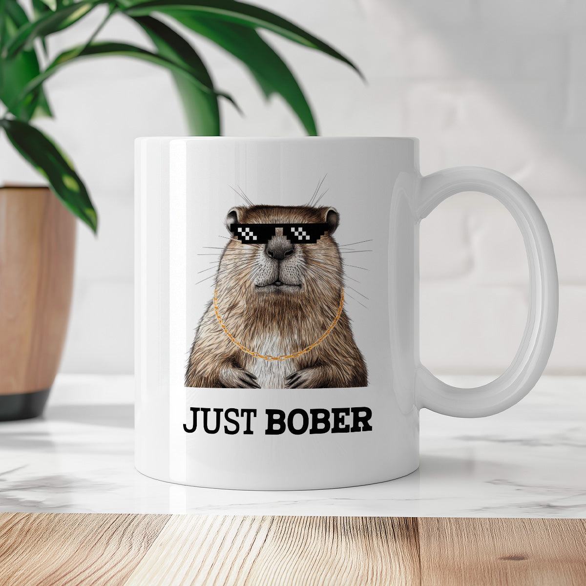 Kubek z nadrukiem "Just bober"