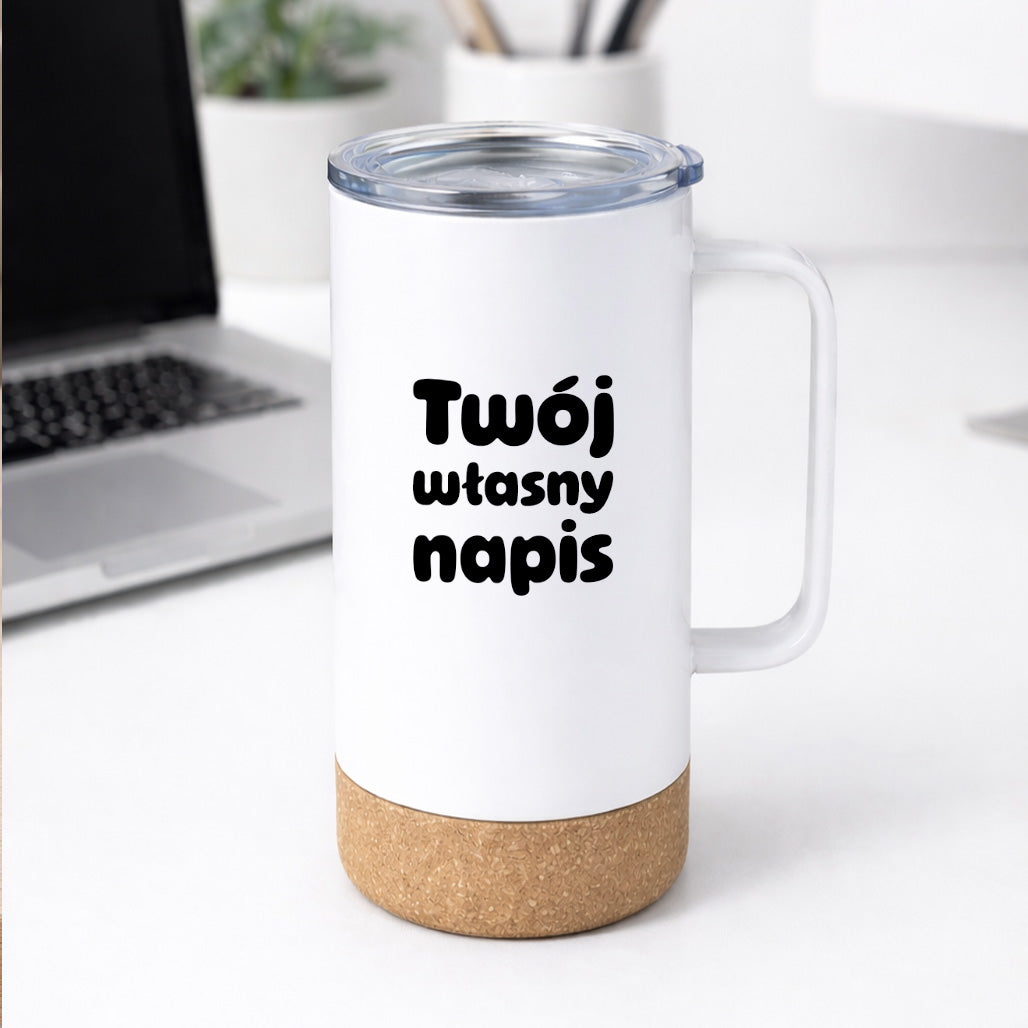 Kubek termiczny PREMIUM 500 ml z własnym napisem - III (czarny)