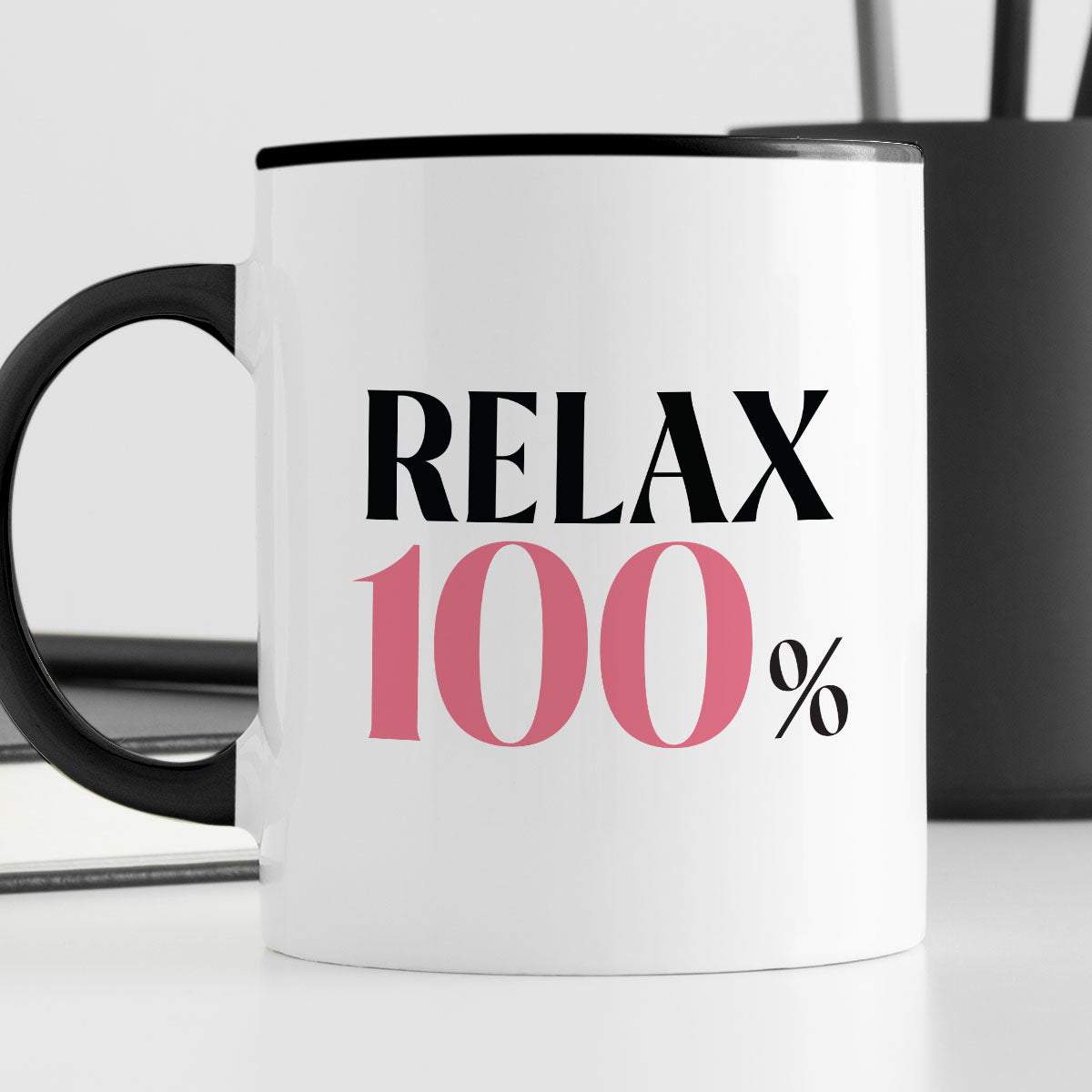 Kubek z nadrukiem "RELAX 100%"