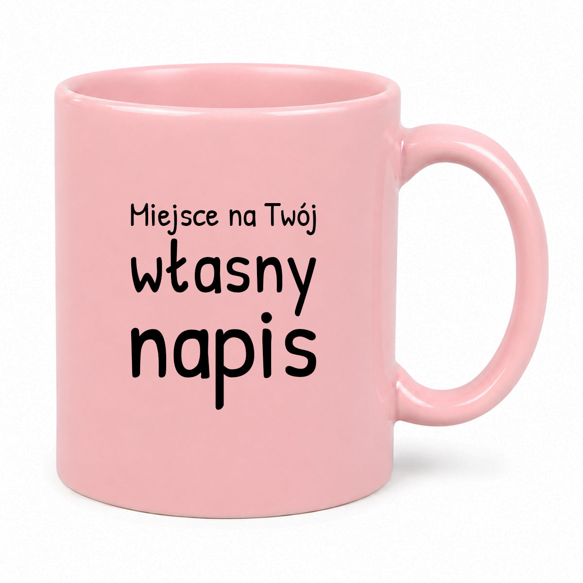Kubek różowy z własnym napisem