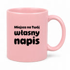 Kubek różowy z własnym napisem