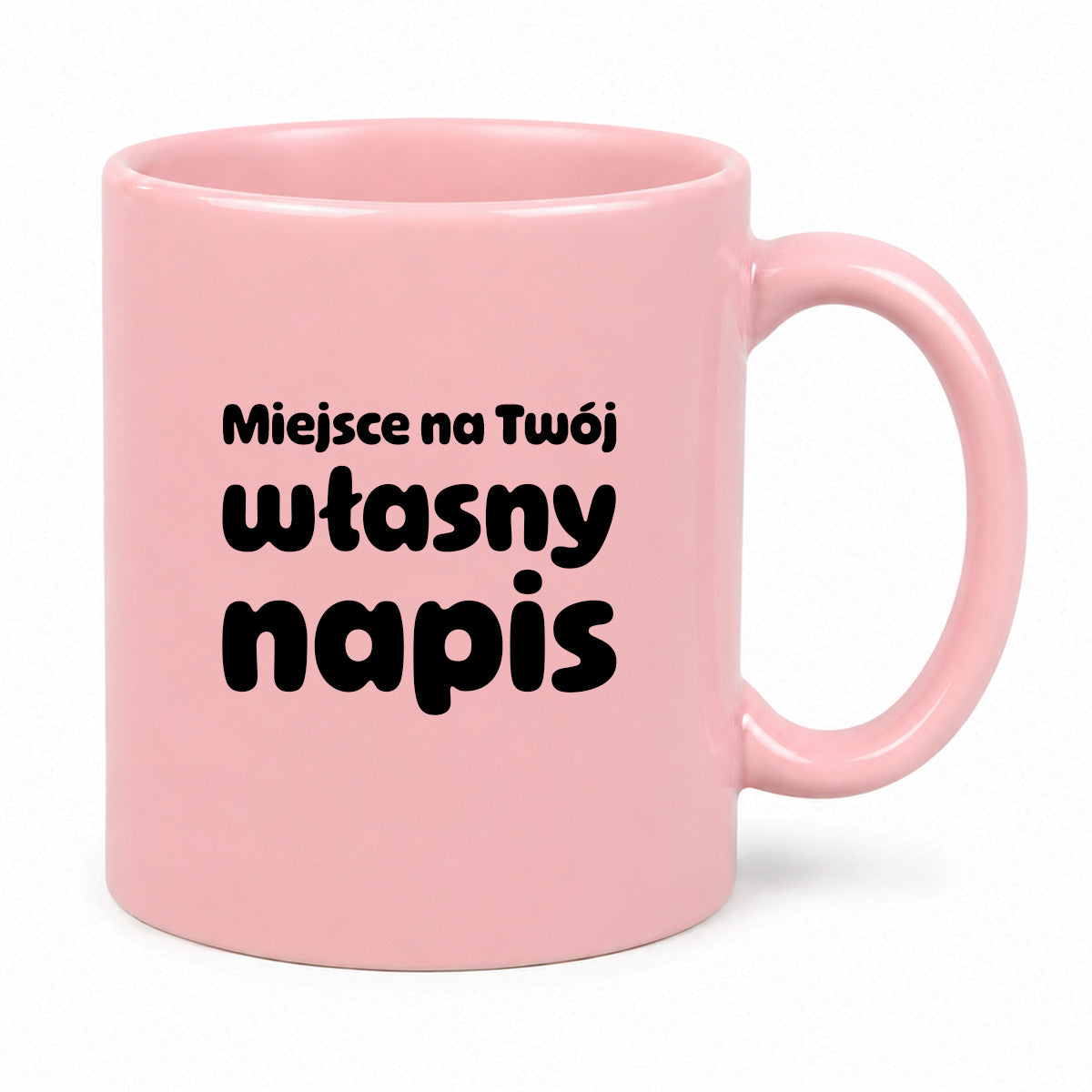 Kubek różowy z własnym napisem