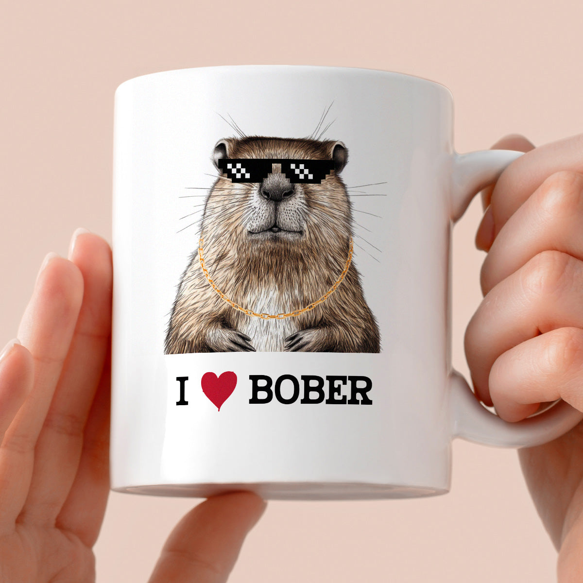 Kubek z nadrukiem "I love BOBER"
