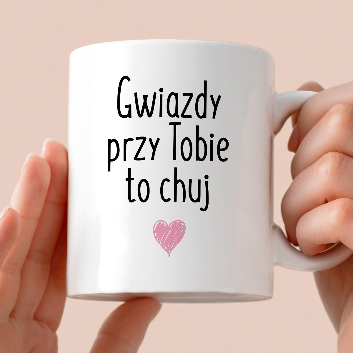 Kubek z nadrukiem "Gwiazdy przy Tobie to chuj"