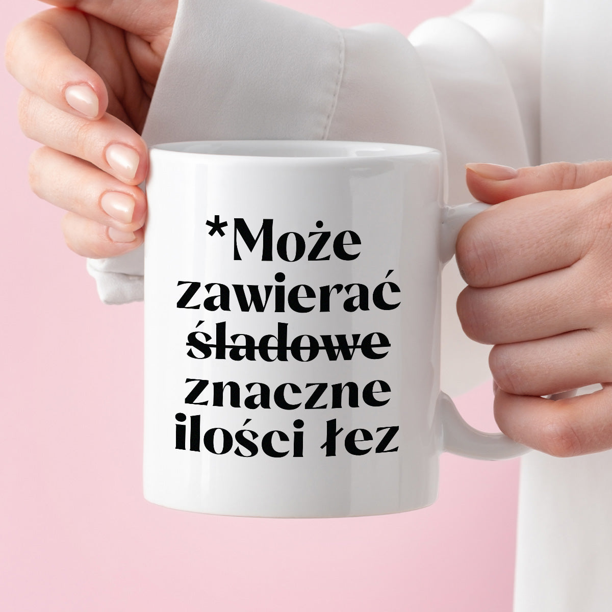 Kubek z nadrukiem "Może zawierać znaczne ilości łez"