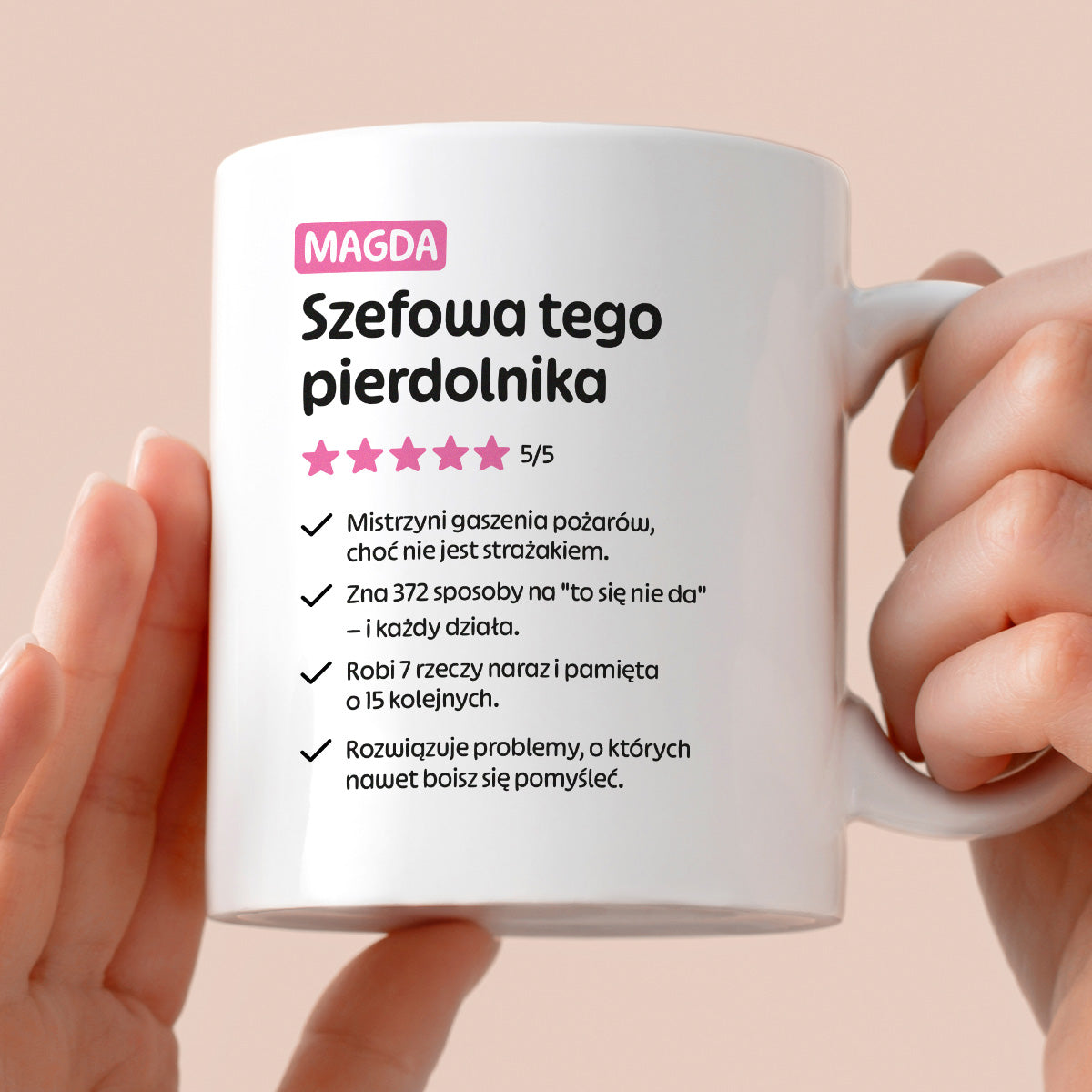 Kubek spersonalizowany z nadrukiem "Szefowa tego pierdolnika"