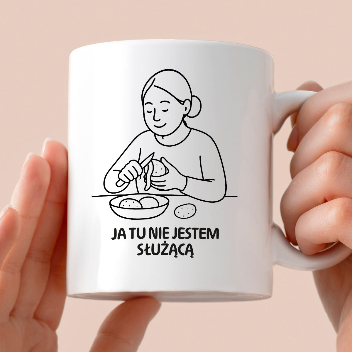 Kubek z nadrukiem "Ja tu nie jestem służącą" - Cytaty MAMY - DZIEŃ MAMY