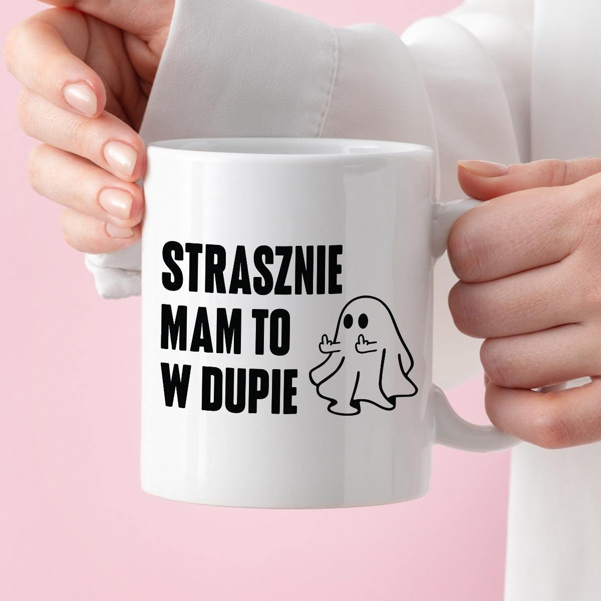 Kubek z nadrukiem "Strasznie mam to w dupie" - Halloween