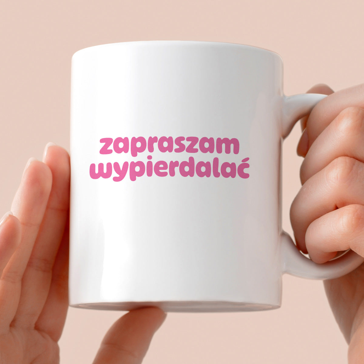 Kubek z nadrukiem "zapraszam wypierdalać" v2