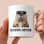 Kubek z nadrukiem "Kurwa gryzie"