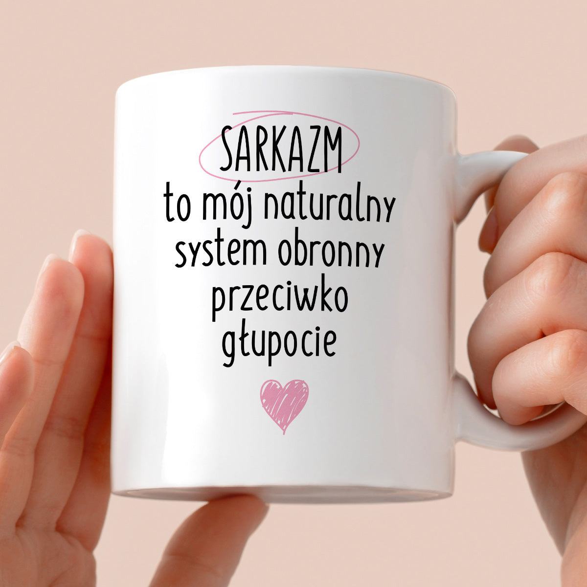 Kubek z nadrukiem "SARKAZM to mój naturalny system obronny przeciwko g