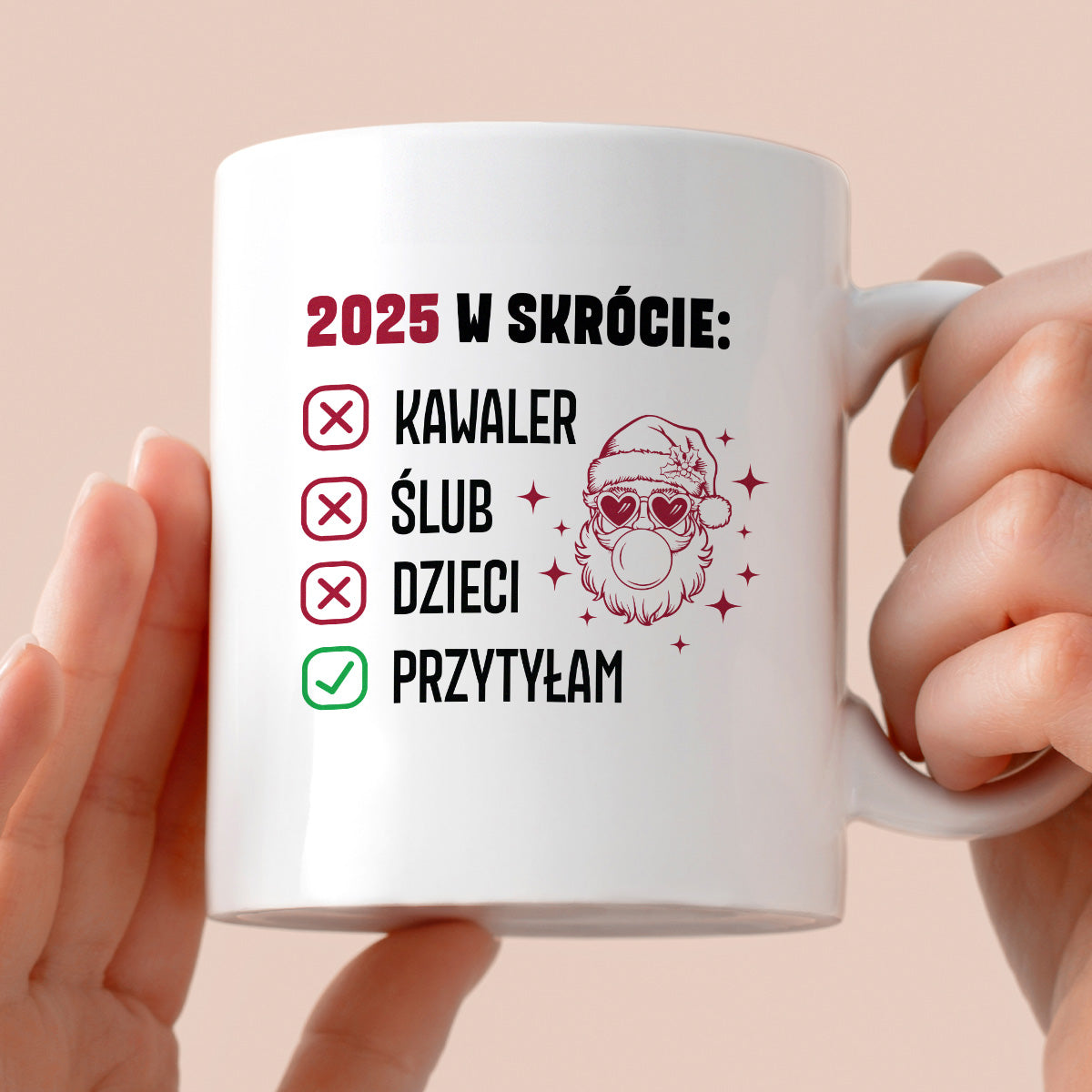 Kubek świąteczny z Mikołajem "2025 w skrócie" I