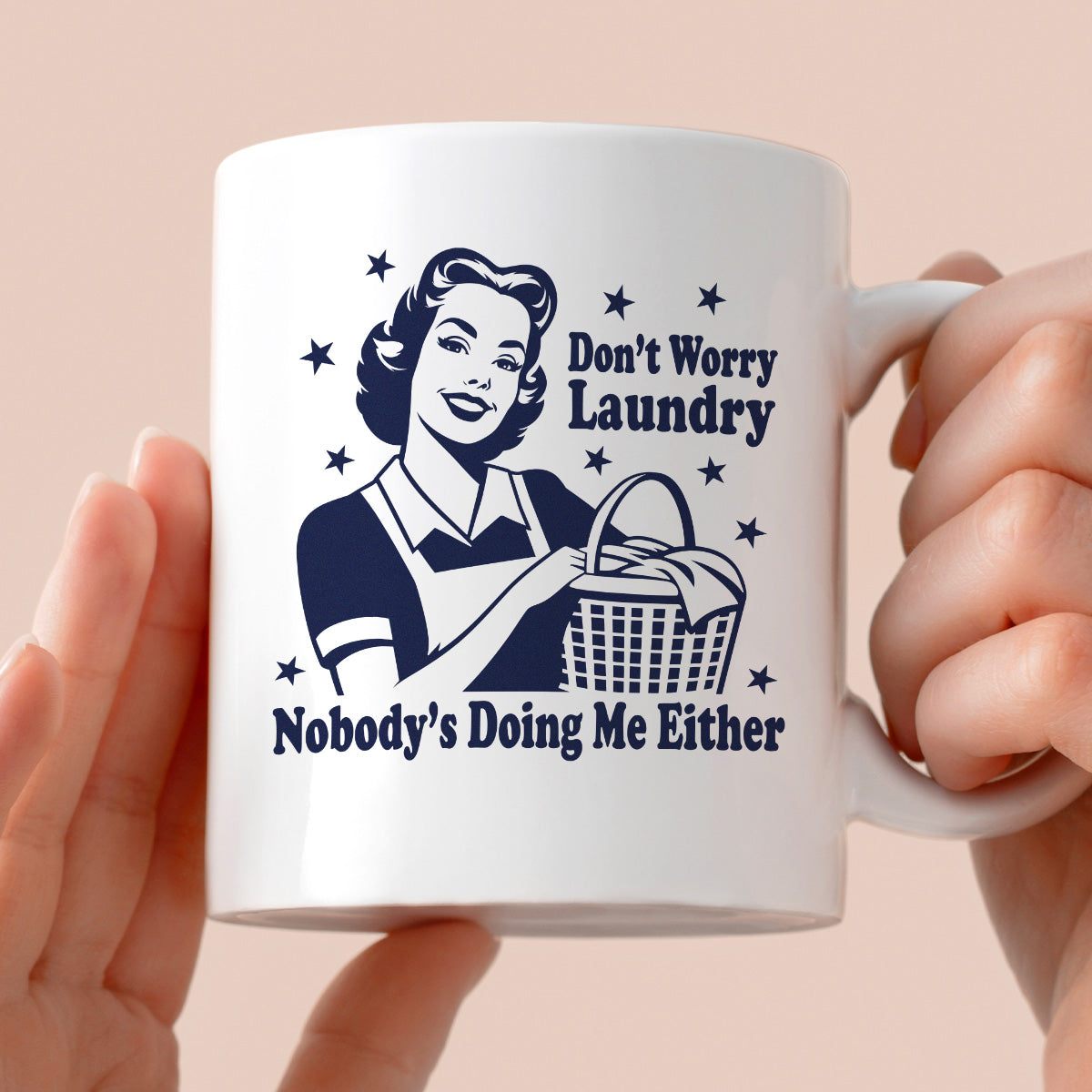 Kubek z nadrukiem "Don't Worry Laundry Nobody's Doing Me Either"
