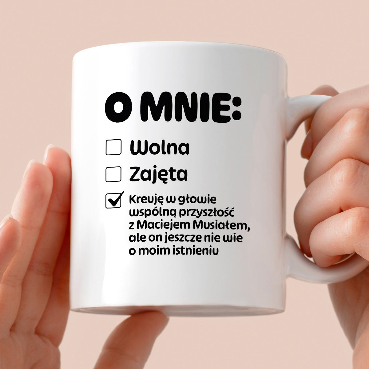 Kubek z nadrukiem "Mój status"