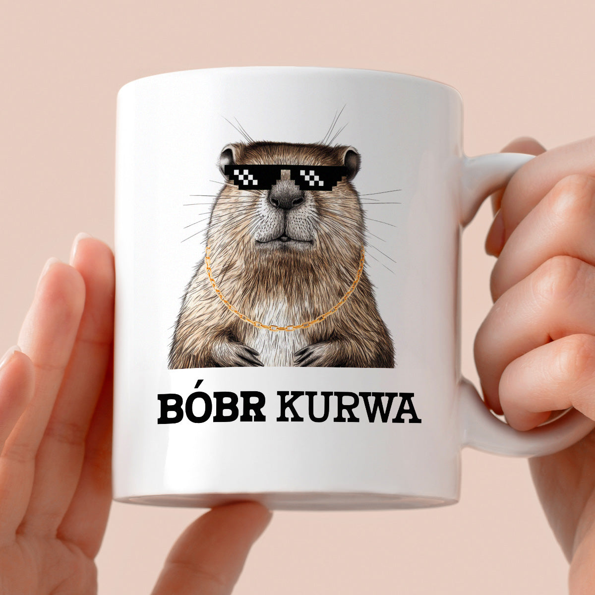 Kubek z nadrukiem "Bóbr kurwa" 😎
