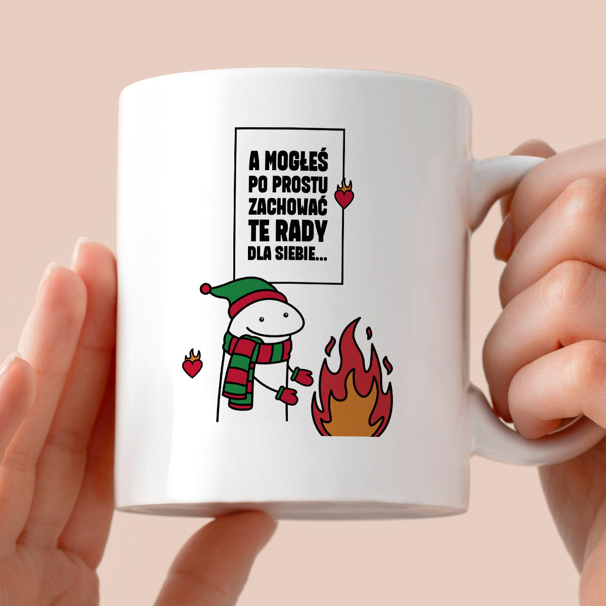 Kubek świąteczny mem "A mogłeś po prostu zachować te rady dla siebie..."