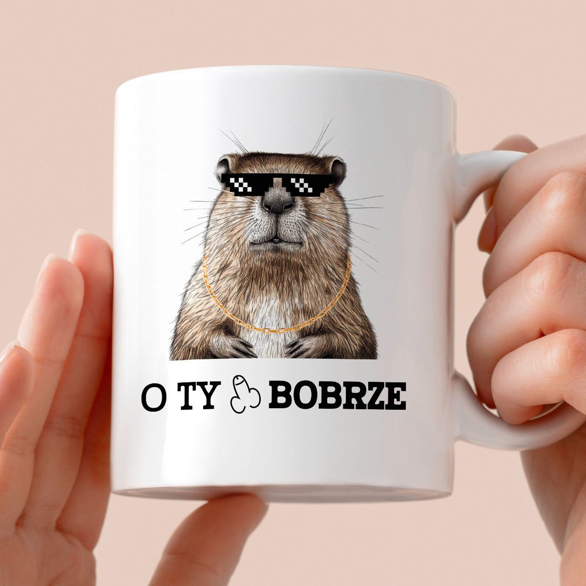 Kubek z nadrukiem "O Ty ch*ju bobrze"