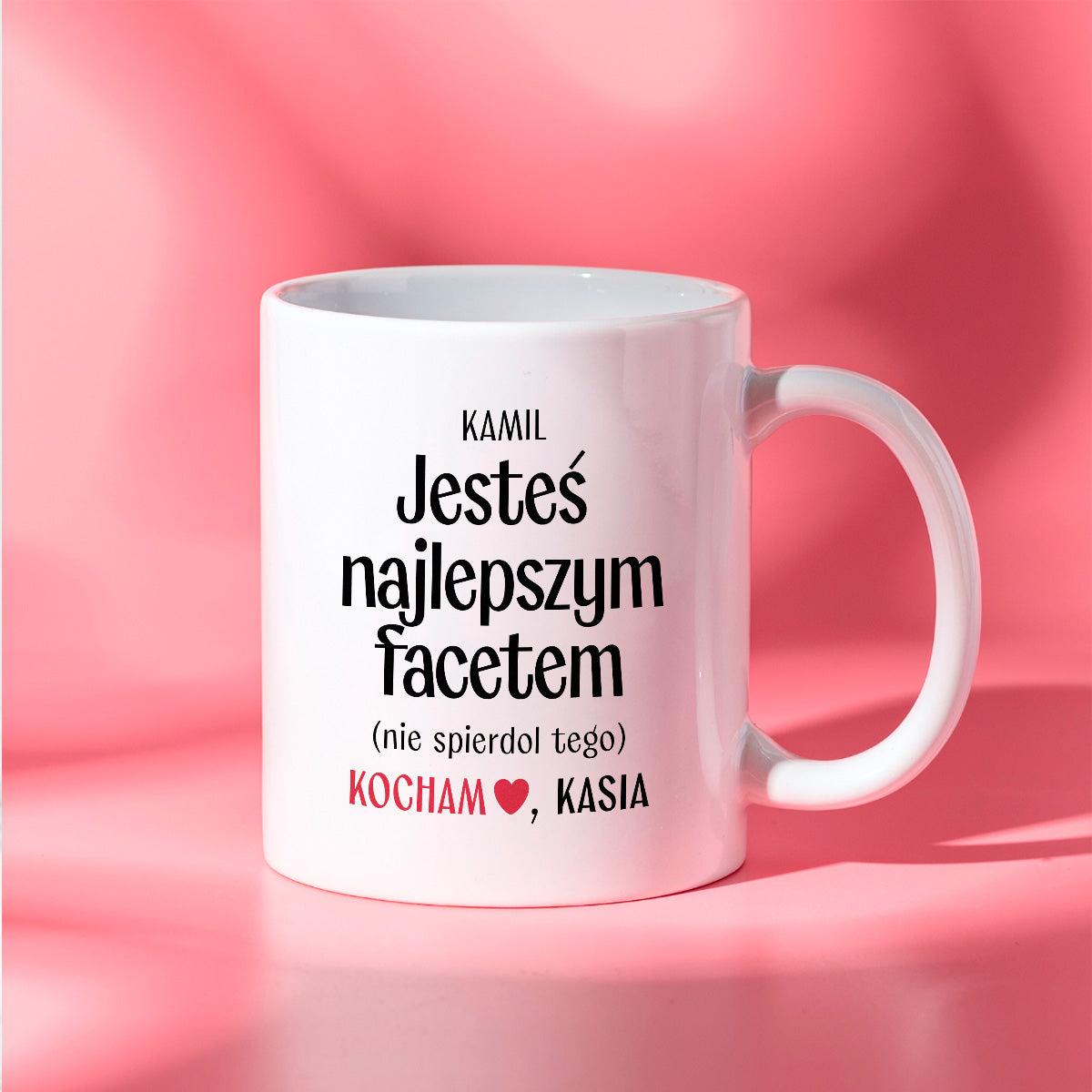 Kubek spersonalizowany z nadrukiem "Jesteś najlepszym facetem (nie spi