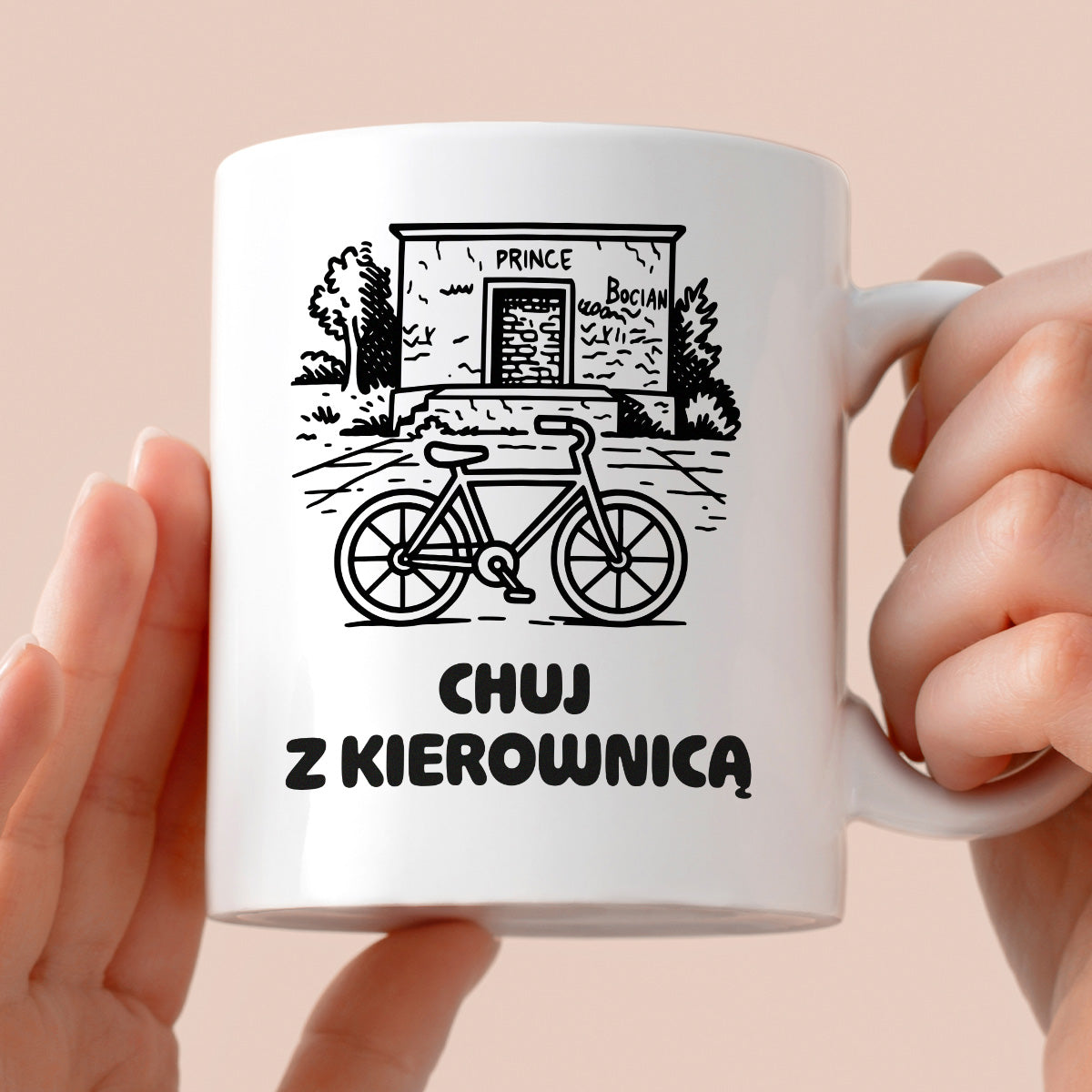 Kubek z nadrukiem - HITY POLSKIEGO INTERNETU - PAWEŁ JUMPER - "Chuj z kierownicą"