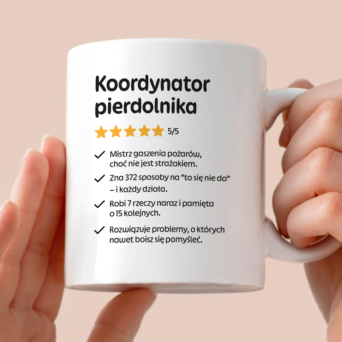 Kubek z nadrukiem "Koordynator pierdolnika"