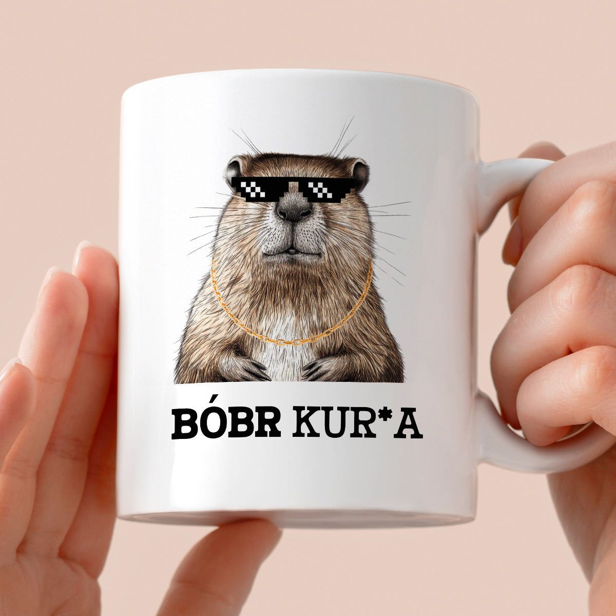 Kubek z nadrukiem "Bóbr kur*a"