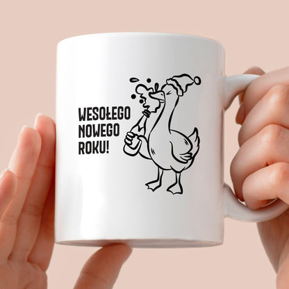 Kubek świąteczny z GĄSKĄ - "WESOŁEGO NOWEGO ROKU"