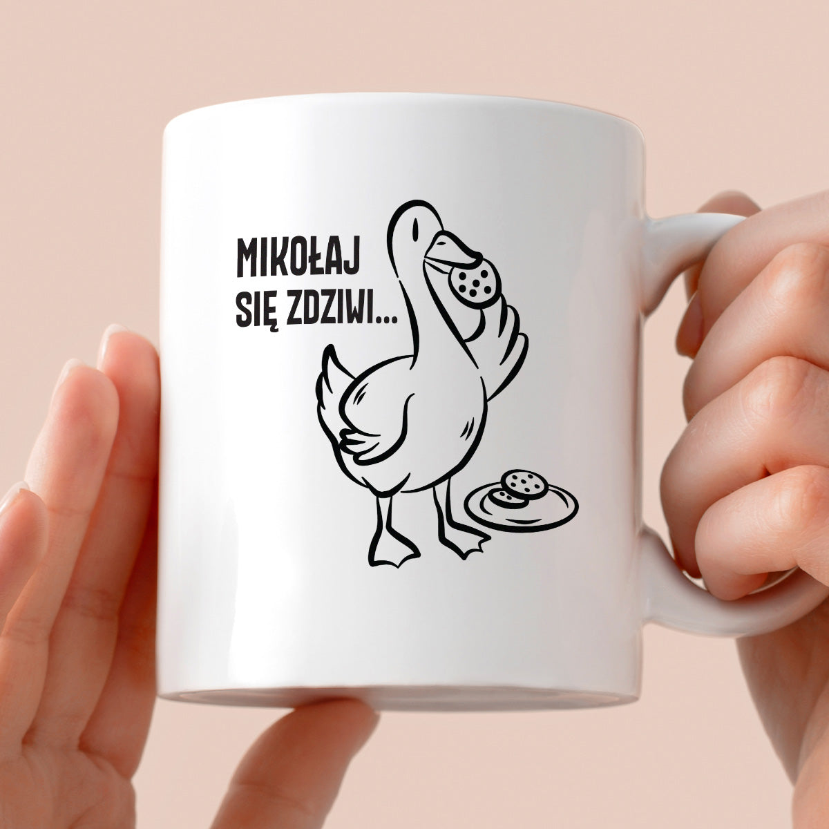 Kubek świąteczny z GĄSKĄ - "MIKOŁAJ SIĘ ZDZIWI"
