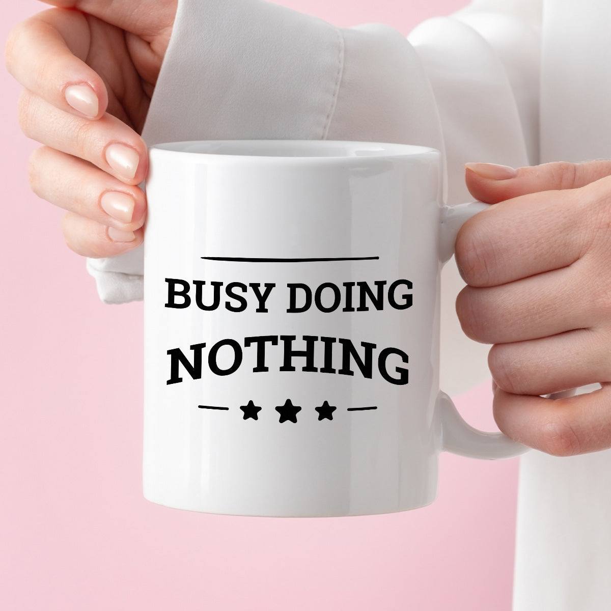 Kubek z nadrukiem "Busy doing nothing"