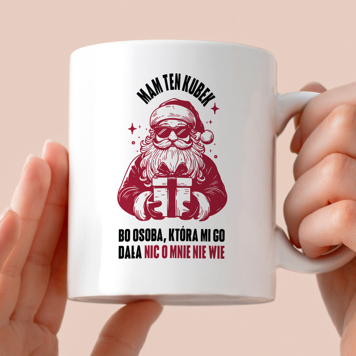 Kubek świąteczny z Mikołajem - "Mam ten kubek, bo osoba, która mi go dała nic o mnie nie wie" MIKOŁAJKI
