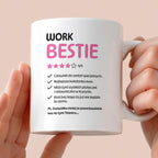 Kubek z nadrukiem "Work Bestie" na odejście z pracy