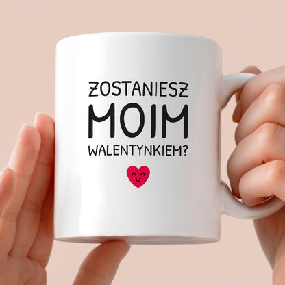 Kubek z nadrukiem - "Zostaniesz moim Walentynkiem?"