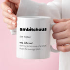 Kubek z nadrukiem "Ambitchous (noun) vocabulary "