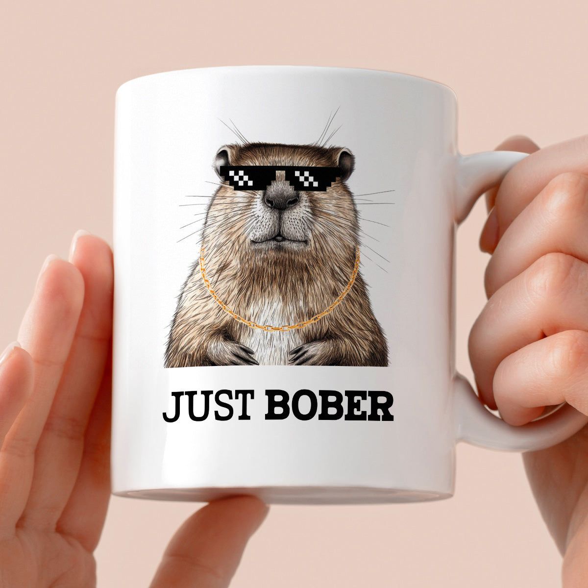 Kubek z nadrukiem "Just bober"