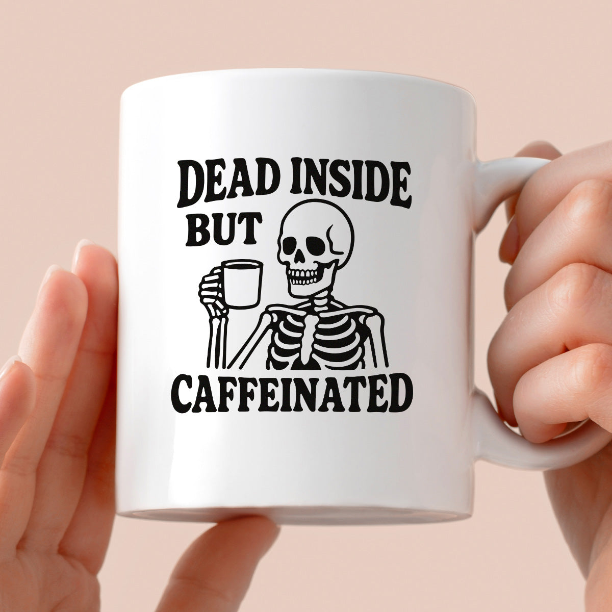 Kubek z nadrukiem "Dead inside but caffeinated"