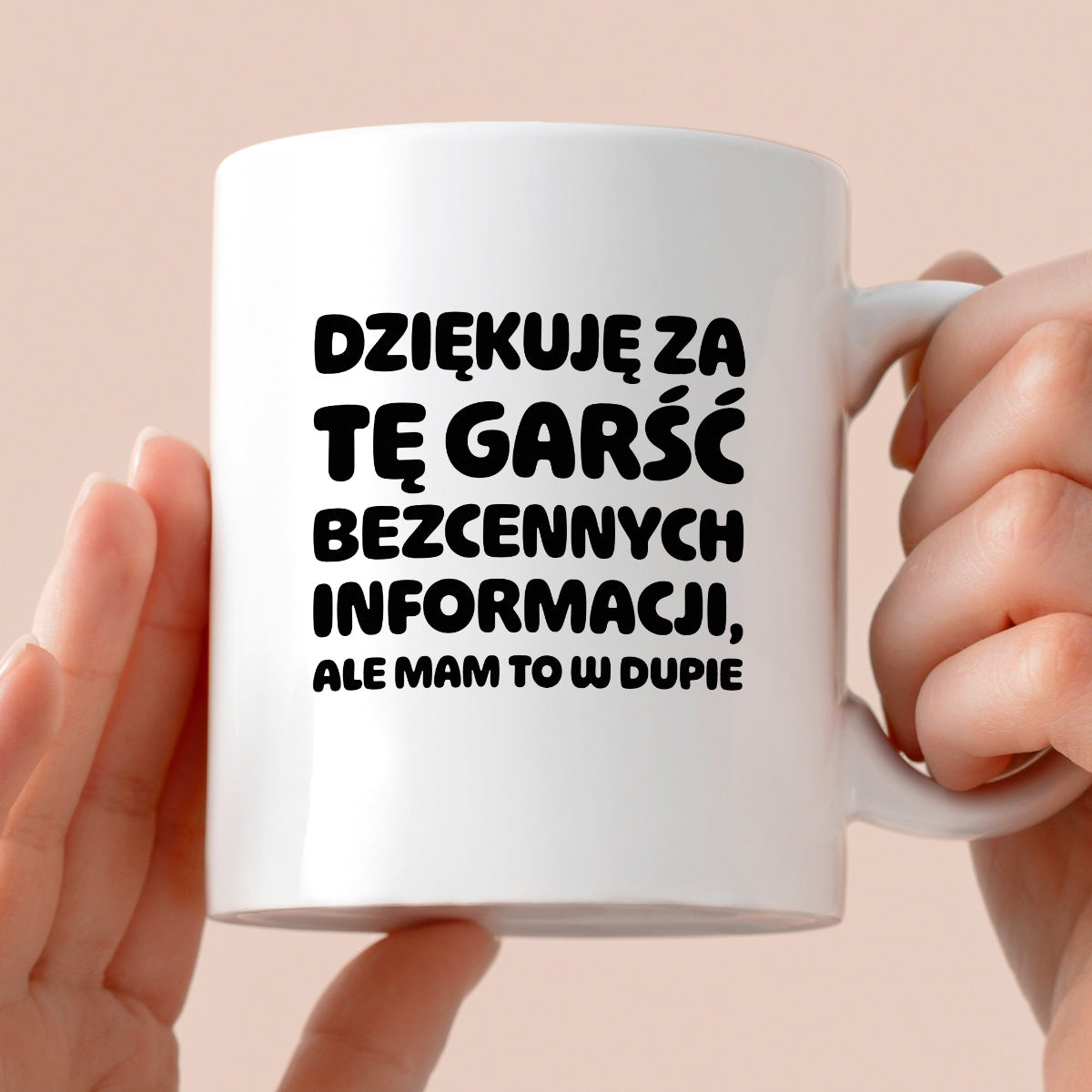 Kubek z nadrukiem - "Dziękuję za tę garść bezcennych informacji"