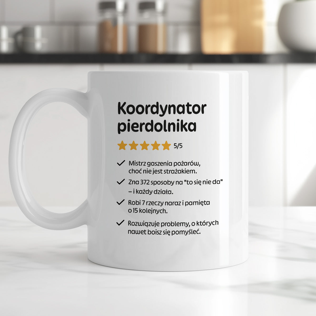 Kubek z nadrukiem "Koordynator pierdolnika"