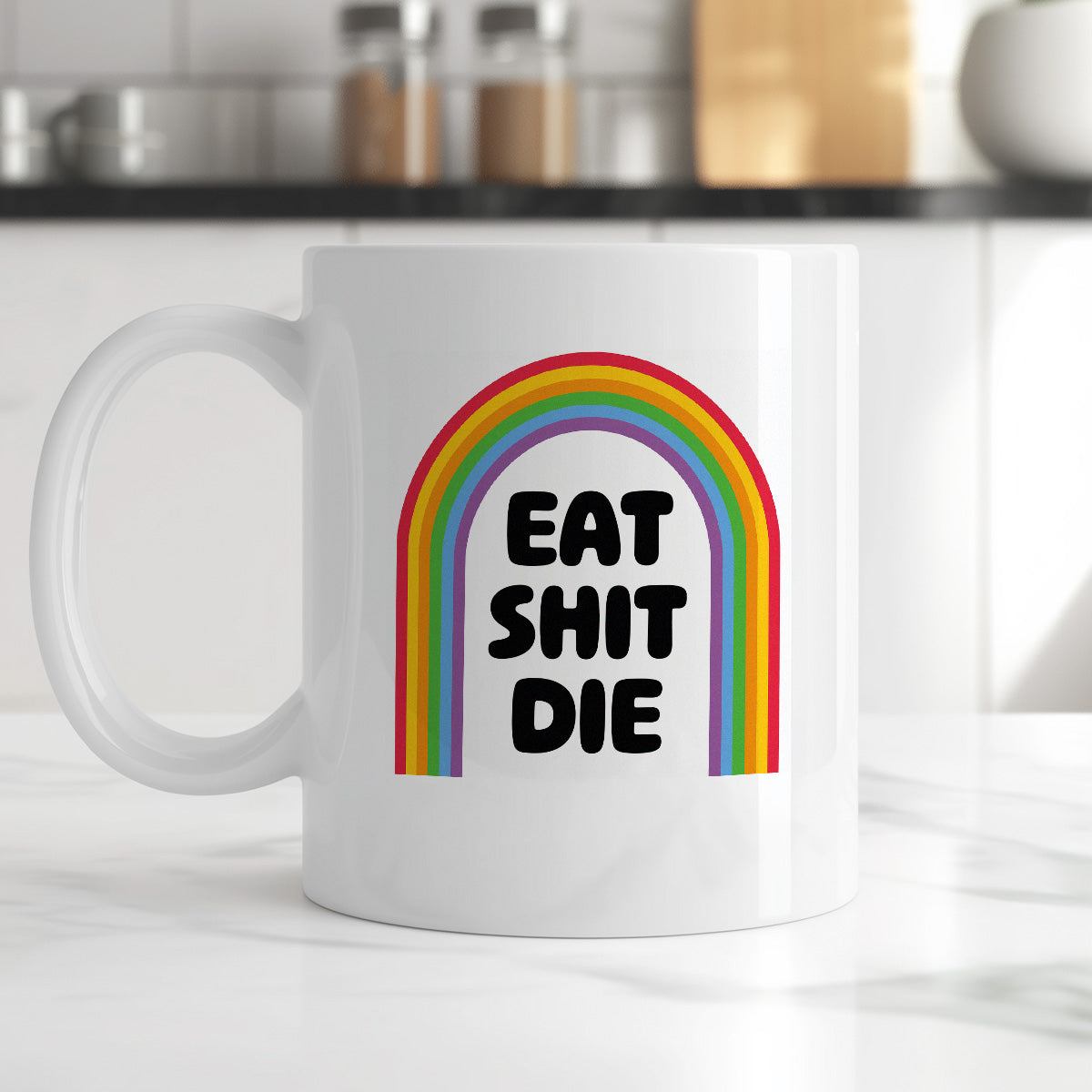 Kubek z nadrukiem "EAT SHIT DIE"