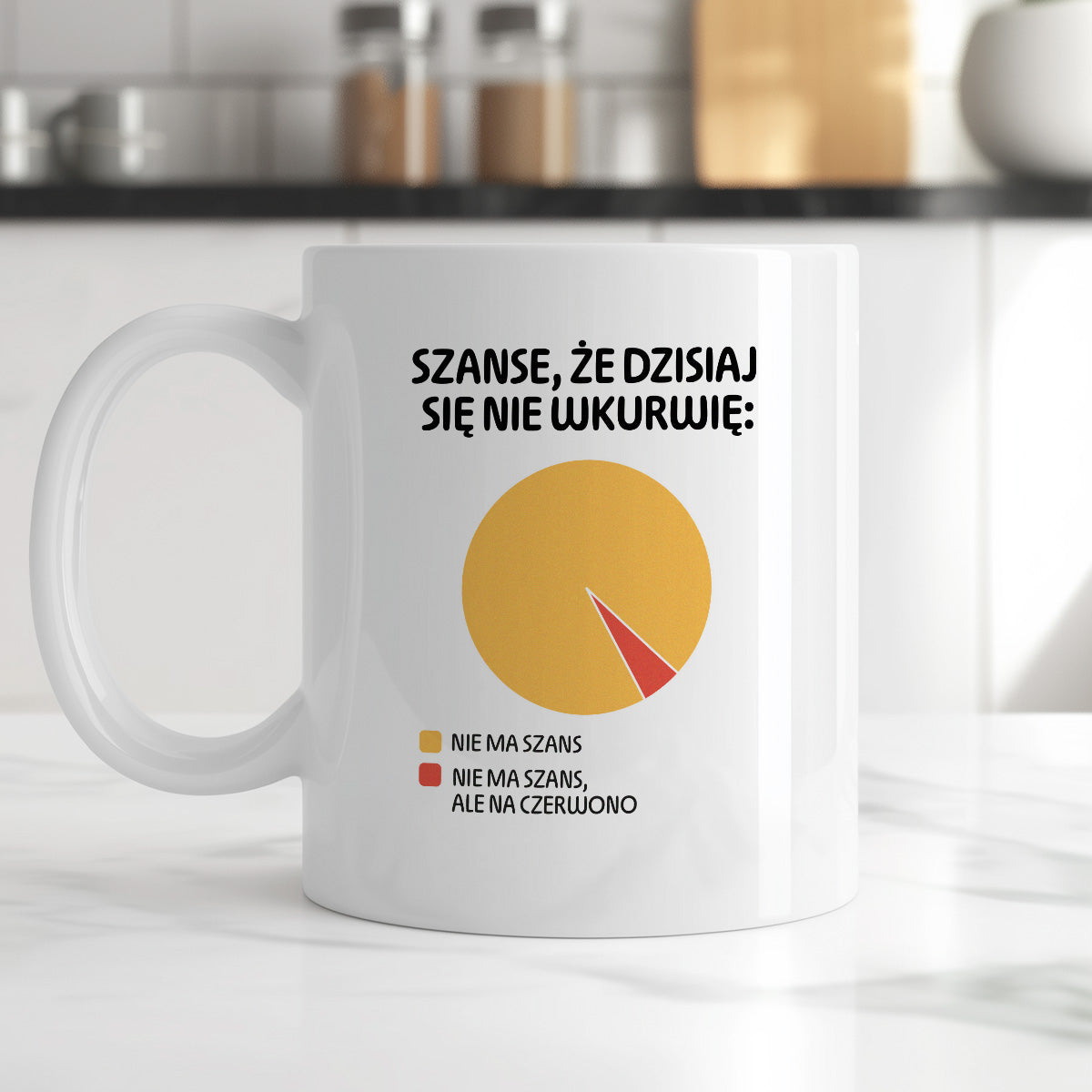 Kubek z nadrukiem - "Szanse, że dzisiaj się nie wkurwię" - WYKRES II