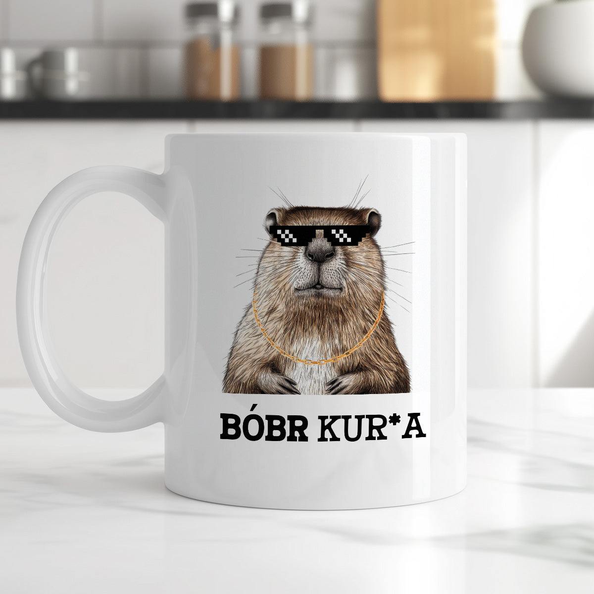 Kubek z nadrukiem "Bóbr kur*a"